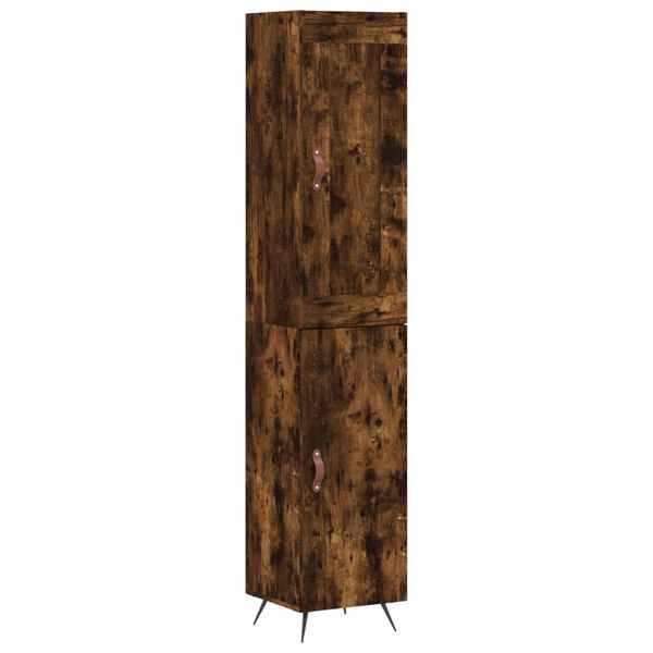 vidaXL Highboard r&oslash;kt eik 34,5x34x180 cm konstruert tre