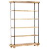 vidaXL Bokhylle med 5 etasjer 120x35x180 heltre mango og stål
