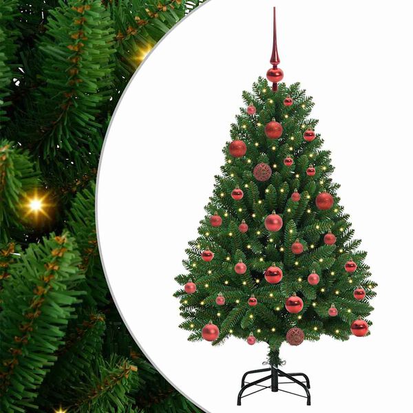 vidaXL Kunstig juletre med 150 LED grønn 120 cm PVC og metall