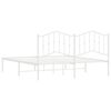 vidaXL Sengeramme i metall med sengegavl hvit 180x200 cm