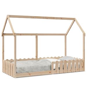 vidaXL Barnesengeramme hus 90x190 cm heltre furu