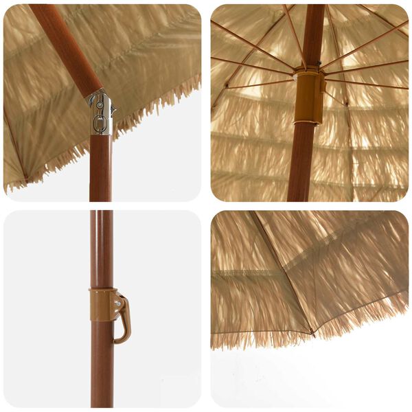 vidaXL Hageparasol Naturlig 205 x 205 x 210 cm