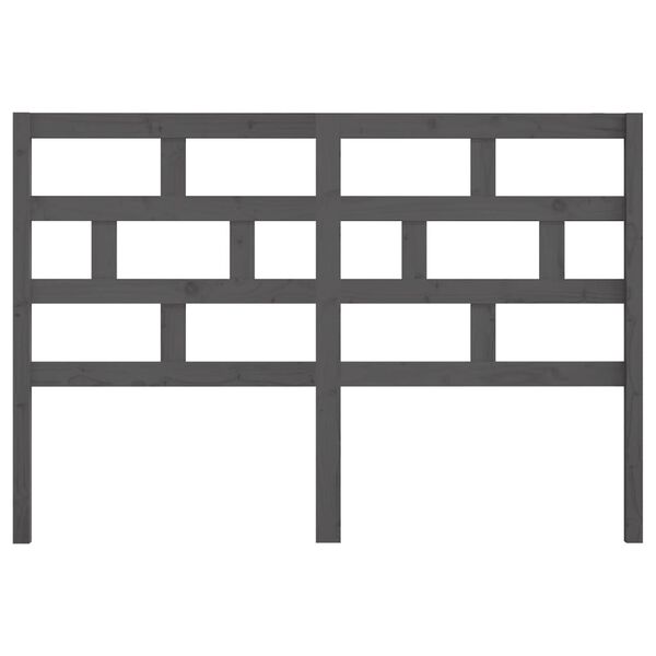 vidaXL Sengegavl gr&aring; 146x4x100 cm heltre furu