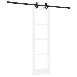 vidaXL Skyved&oslash;r Hvit 61 x 198,5 cm Massivt furutre og glass