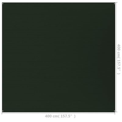 vidaXL Teltteppe 400x400 cm mørkegrønn HDPE