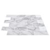 vidaXL Subway-flis 20 pcs Hvit marmor 30,5 x 30,5 cm Polyuretan og PET