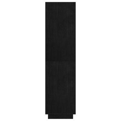 vidaXL Bokhylle/romdeler svart 80x35x135 cm heltre furu