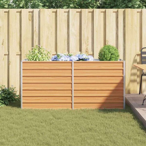 vidaXL Høybed 160x40x77 cm galvanisert stål sølv