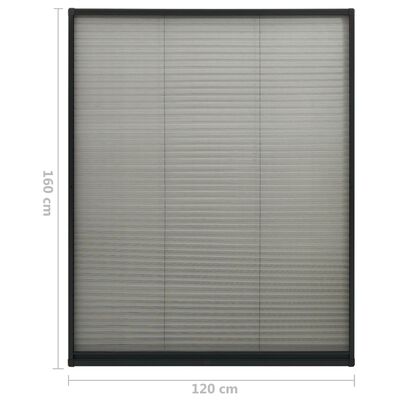 vidaXL Plissert insektskjerm for vindu aluminium antrasitt 120x160 cm