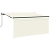 vidaXL Uttrekkbar markise Krem 300 x 200 cm Polyester og aluminium