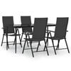 vidaXL Hagespisegruppe 5 deler svart polyrotting
