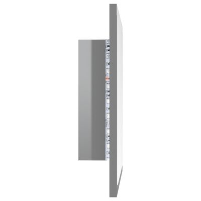 vidaXL LED-badespeil høyglans grå 40x8,5x37 cm akryl