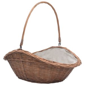 vidaXL Vedkurv med h&aring;ndtak 60x44x55 cm naturlig seljetre
