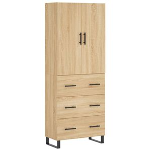 vidaXL Highboard sonoma eik 69,5x34x180 cm konstruert tre