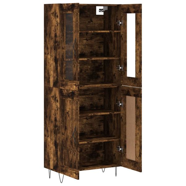 vidaXL Highboard r&oslash;kt eik 69,5x34x180 cm konstruert tre