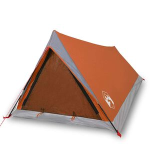 vidaXL Campingtelt 2 personer gr&aring; og oransje vanntett