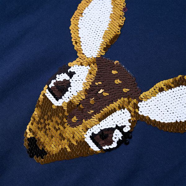 T-skjorte for barn med lange ermer marinebl&aring; 140