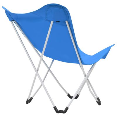 vidaXL Campingstol sommerfuglformet 2 stk sammenleggbar blå