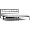 vidaXL Sengeramme i metall med sengegavl svart 200x200 cm