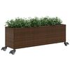 vidaXL Plantekasser med hjul 2 stk brun 107x32x38 cm polyrotting