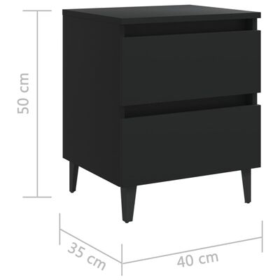 vidaXL Nattbord svart 40x35x50 cm sponplate