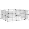 vidaXL Dyrebur 36 paneler med d&oslash;r svart 35x35 cm st&aring;l