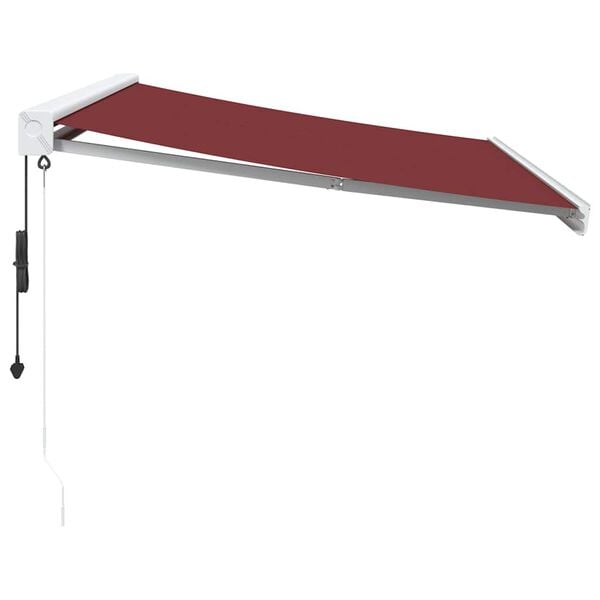 vidaXL Automatisk uttrekkbar markise med LED burgunder 300x250 cm