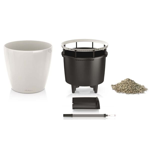 LECHUZA Plantekasse Classico 28 LS ALL-IN-ONE høyglans hvit 16040