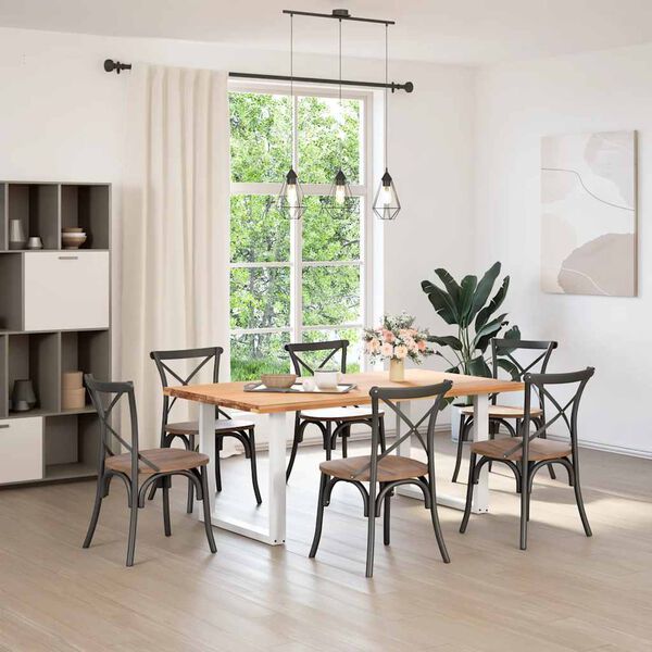 vidaXL Spisebordben U-formet 2 stk hvit 80x(72-73) cm st&aring;l