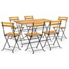 vidaXL Utendørs sammenleggbar spisestue 7 deler heltre akasie