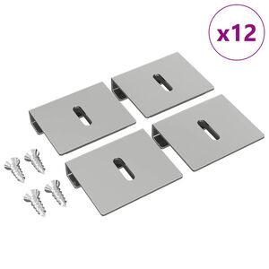 vidaXL Speilhenger Brakett 12 pcs Nikkel 35 x 30 x 8,3 mm St&aring;l