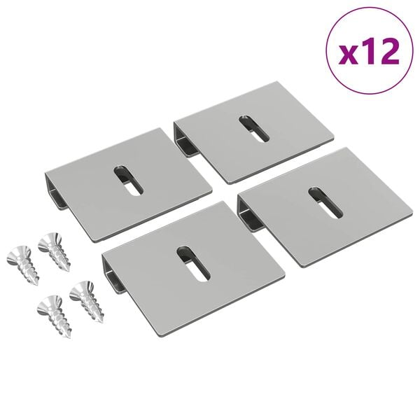vidaXL Speilhenger Brakett 12 pcs Nikkel 35 x 30 x 8,3 mm St&aring;l