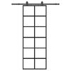 vidaXL Skyved&oslash;r med monteringssett svart 76x205 cm ESG-glass