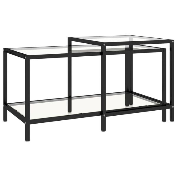 vidaXL Tebord 2 stk herdet glass gjennomsiktig