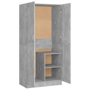 vidaXL Garderobe betonggr&aring; 82,5x51,5x180 cm konstruert tre
