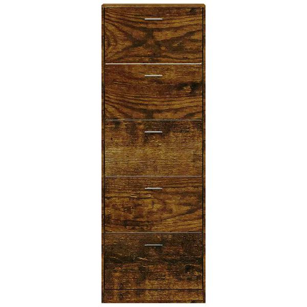 vidaXL Skoskap r&oslash;kt eik 59x17x169 cm konstruert tre