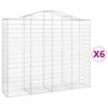 vidaXL Gabionkurver buede 6 stk 200x50x160/180 cm galvanisert jern