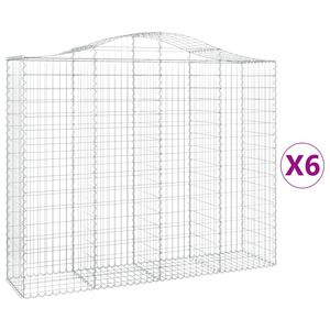 vidaXL Gabionkurver buede 6 stk 200x50x160/180 cm galvanisert jern