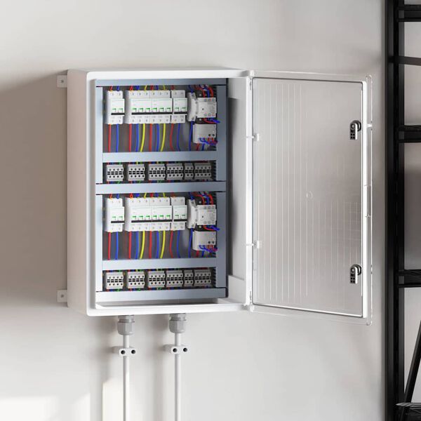 vidaXL Kontrollskap Gr&aring; 50 x 24,5 x 70 cm ABS-plast