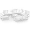 vidaXL Hagesofagruppe 10 deler hvit heltre furu