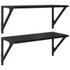 vidaXL Vegghyller 2 stk. Svart Eik 60 x 25 x 25,5 cm Konstruert tre