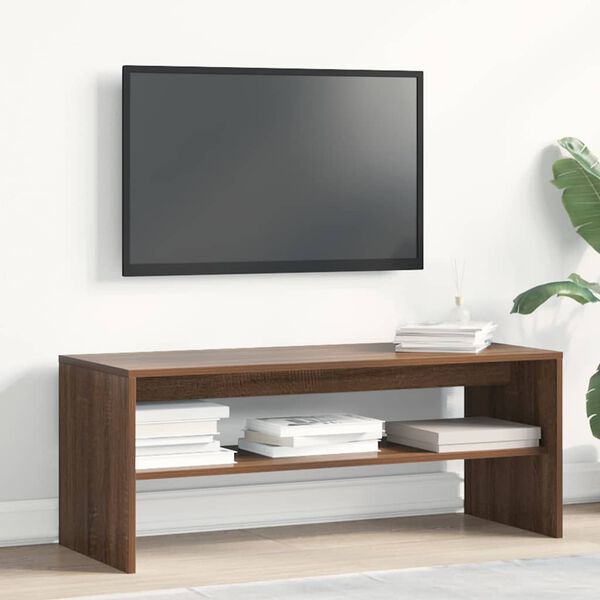 vidaXL TV-benk brun eik 100x40x40 cm konstruert tre