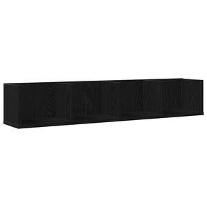 vidaXL Vegghylle Veggmontert Svart Eik 100 x 18 x 18 cm Konstruert tre