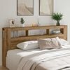 vidaXL Sengegavl med LED artisan eik 220x18,5x103,5 cm konstruert tre