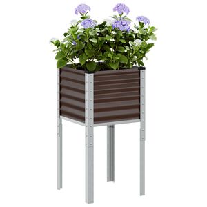 vidaXL Hagepotte brun 45x45x88 cm st&aring;l