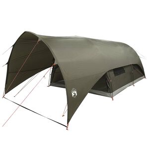 vidaXL Tunnel Tent med Regntrekk Vannavvisende 10-personers Army gr&oslash;nn