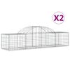 vidaXL Gabionkurver buede 2 stk 200x50x40/60 cm galvanisert jern
