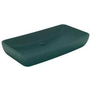 vidaXL Luksuri&oslash;s servant rektangul&aelig;r matt m&oslash;rkegr&oslash;nn 71x38 cm keramikk