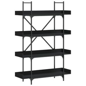 vidaXL Bokhylle 5 etasjer svart 100x33x145,5 cm konstruert tre