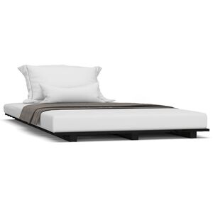 vidaXL Sengeramme svart 90x190 cm heltre furu